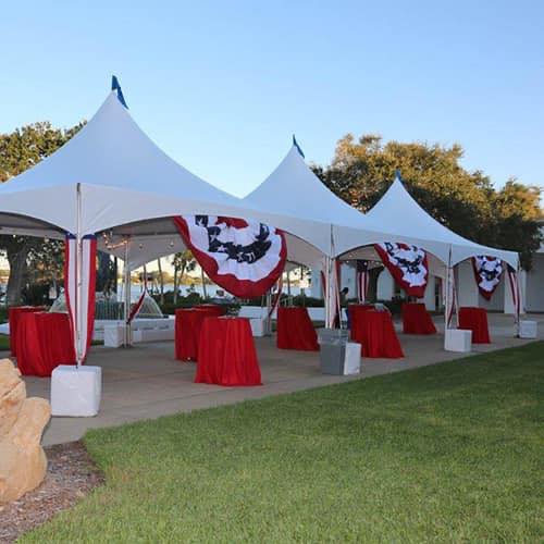 Outdoor event tent on the coast