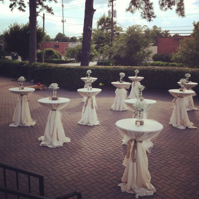 Wedding reception under a frame tent