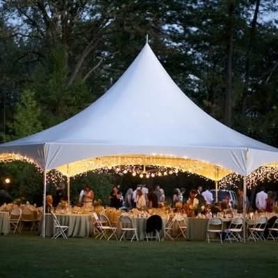 Tent and table setup before guests arrive
