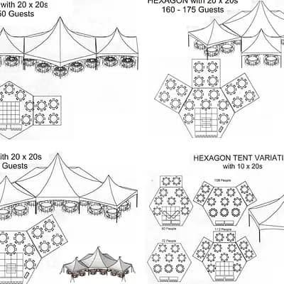 Hexagon tent variation reference sheet