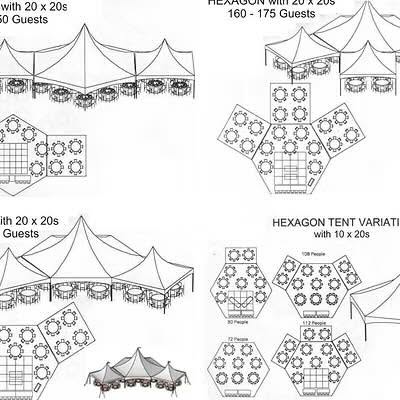 Hexagon tent variation reference sheet