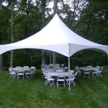 Outdoor private party with tent and seating