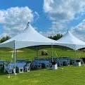 Beachfront event tent with ocean view