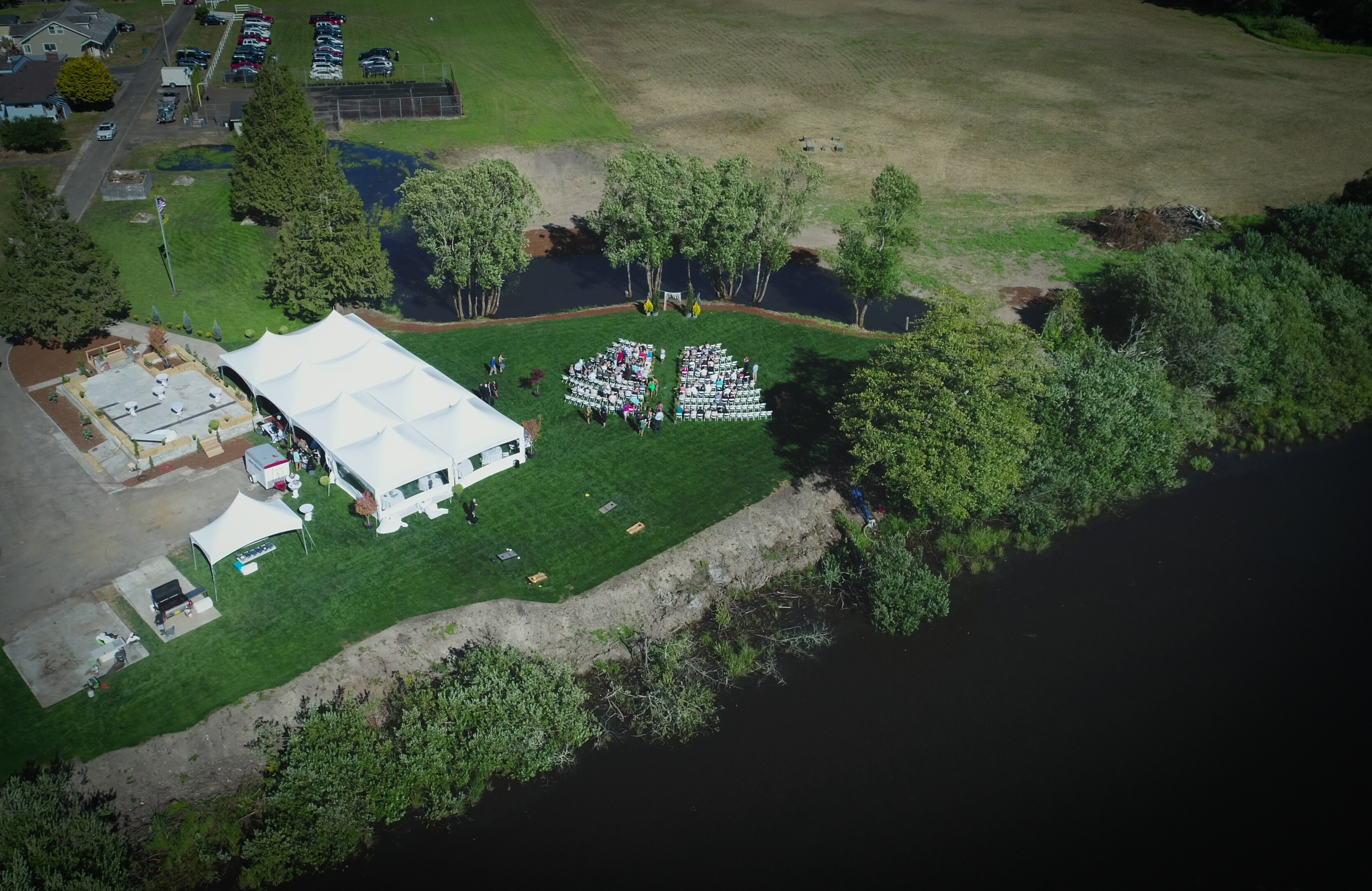 Event tent setup — view 1