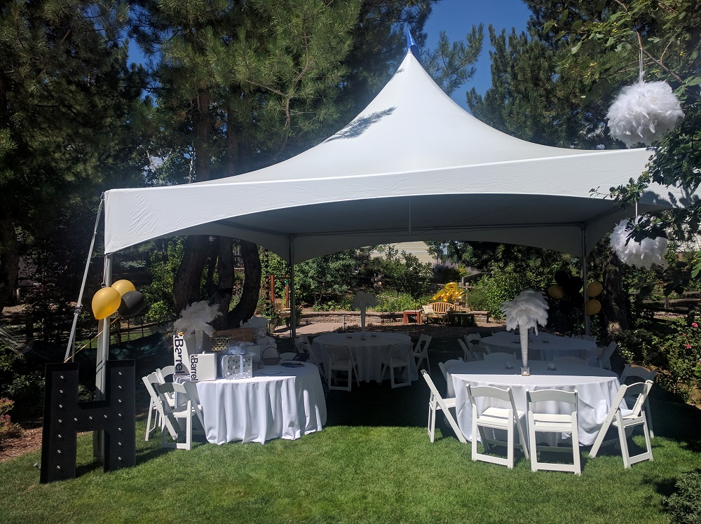 Marquee tent underside